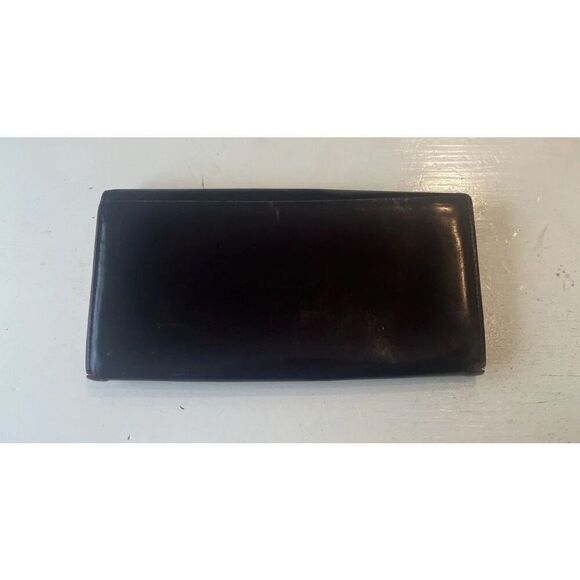 GIVENCHY Vintage Luxury Designer French Wallet Black Liquid LeatherGG Logo Large - Picture 4 of 15